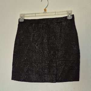 J. Crew Origami Faux Wrap Mini Skirt in Black Metallic Matelassé